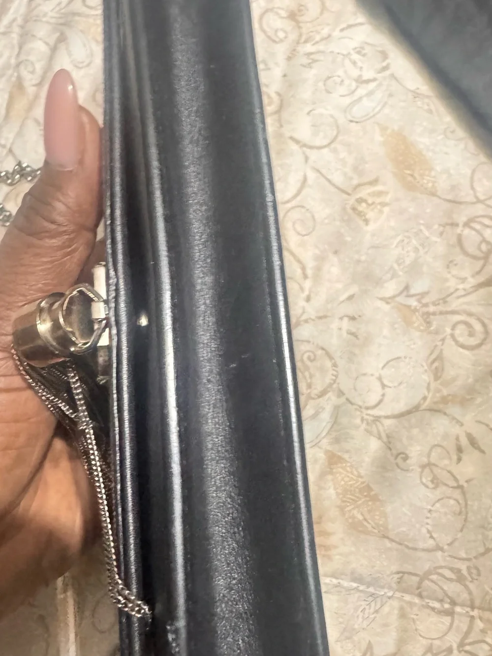 Yves Saint Laurent Black Leather Crossbody with Gold YSL Logo